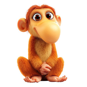 Happy Proboscis Monkey Vinyl Car Decal Sticker – Waterproof & UV-Resistant 8"