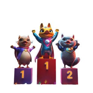 Superhero Animal Podium Vinyl Car Decal Sticker – Waterproof & UV-Resistant 8"