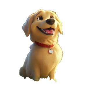 Joyful Golden Retriever V2 Vinyl Car Decal Sticker – Waterproof & UV-Resistant 8"