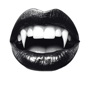 Vampire Mouth Drawing V2 Vinyl Car Decal Sticker – Waterproof & UV-Resistant 8"
