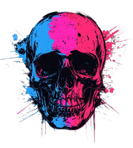 Grunge Skull Logo Vinyl Car Decal Sticker – Waterproof & UV-Resistant 8"