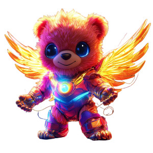 Golden Winged Bear Hero Vinyl Car Decal Sticker – Waterproof & UV-Resistant 8"