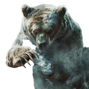 Bear Slashing Smoke Vinyl Car Decal Sticker – Waterproof & UV-Resistant 8"