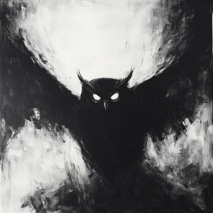 Shadowy Owl Figure Vinyl Car Decal Sticker – Waterproof & UV-Resistant 8"