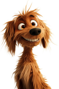 Shaggy Happy Dog Vinyl Car Decal Sticker – Waterproof & UV-Resistant 8"