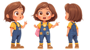 Adventurous Cartoon Girl Vinyl Car Decal Sticker – Waterproof & UV-Resistant 8"