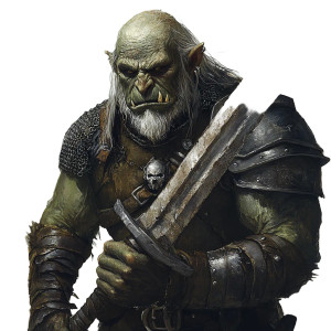 Old Orc Warrior V2 Vinyl Car Decal Sticker – Waterproof & UV-Resistant 8"