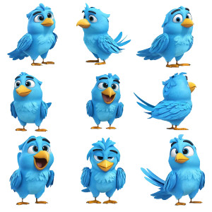 Blue Bird Character V3 Vinyl Car Decal Sticker – Waterproof & UV-Resistant 8"