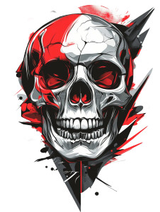 Bold Skull Illustration Vinyl Car Decal Sticker – Waterproof & UV-Resistant 8"