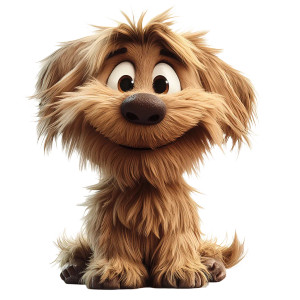 Fluffy Briard Plush Vinyl Car Decal Sticker – Waterproof & UV-Resistant 8"