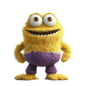 Yellow Furry Monster V2 Vinyl Car Decal Sticker – Waterproof & UV-Resistant 8"