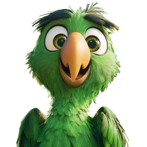 Green Parrot Duo Vinyl Car Decal Sticker – Waterproof & UV-Resistant 8"