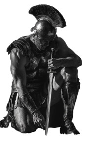 Roman Soldier Kneeling V2 Vinyl Car Decal Sticker – Waterproof & UV-Resistant 8"