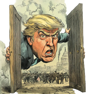 America Slamming Doors Vinyl Car Decal Sticker – Waterproof & UV-Resistant 8"