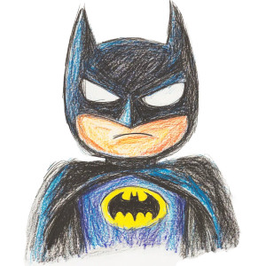 Child'S Batman Drawing Vinyl Car Decal Sticker – Waterproof & UV-Resistant 8"