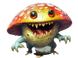 Happy Mushroom Creature V2 Vinyl Car Decal Sticker – Waterproof & UV-Resistant 8"