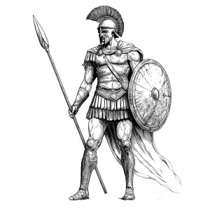 Hoplite Warrior V4 Vinyl Car Decal Sticker – Waterproof & UV-Resistant 8"