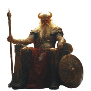 Odin On Throne Vinyl Car Decal Sticker – Waterproof & UV-Resistant 8"