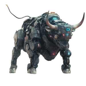 Robot Bull Vinyl Car Decal Sticker – Waterproof & UV-Resistant 8"