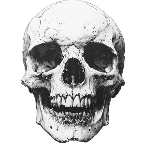 Menacing Skull V2 Vinyl Car Decal Sticker – Waterproof & UV-Resistant 