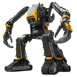 Mining Construction Robot Vinyl Car Decal Sticker – Waterproof & UV-Resistant 8"