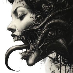 Horrifying Beast Woman Vinyl Car Decal Sticker – Waterproof & UV-Resistant 8"