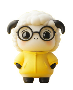 Cute Sheep Toy Vinyl Car Decal Sticker – Waterproof & UV-Resistant 8"