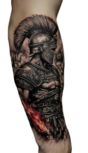 Roman Gladiator Tattoo V2 Vinyl Car Decal Sticker – Waterproof & UV-Resistant 8"