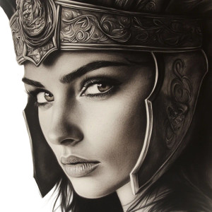 Athena Tattoo Portrait Vinyl Car Decal Sticker – Waterproof & UV-Resistant 8"