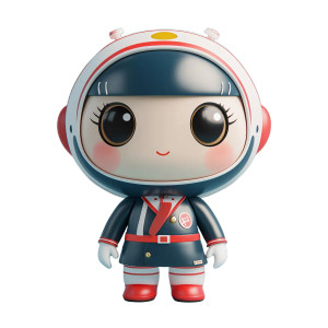 Kawaii Stewardess Daruma Vinyl Car Decal Sticker – Waterproof & UV-Resistant 8"