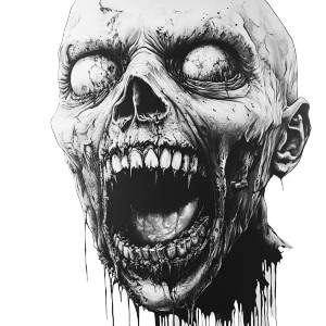 Gnarly Zombie Teeth Vinyl Car Decal Sticker – Waterproof & UV-Resistant 8"