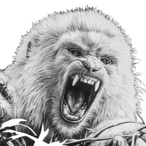 Snow Monkey Snarl Vinyl Car Decal Sticker – Waterproof & UV-Resistant 8"