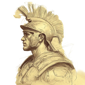 Roman Gladiator Sketch V2 Vinyl Car Decal Sticker – Waterproof & UV-Resistant 8"