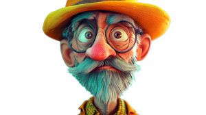 Quirky Old Man Vinyl Car Decal Sticker – Waterproof & UV-Resistant 8"