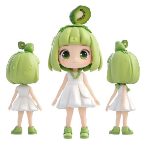 Kiwi Toy Girl Vinyl Car Decal Sticker – Waterproof & UV-Resistant 8"