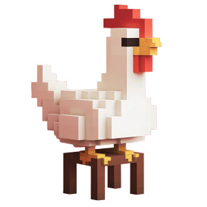 Minecraft Chicken Chair Vinyl Car Decal Sticker – Waterproof & UV-Resistant 8"