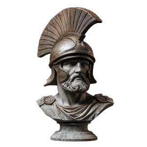 Ares Head Sculpture Vinyl Car Decal Sticker – Waterproof & UV-Resistant 8"