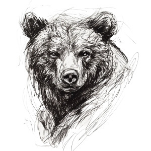 Abstract Grizzly Sketch Vinyl Car Decal Sticker – Waterproof & UV-Resistant 8"