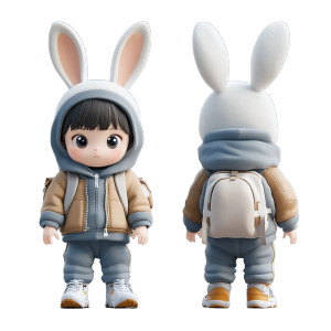 Cute Rabbit Boy V6 Vinyl Car Decal Sticker – Waterproof & UV-Resistant 8"