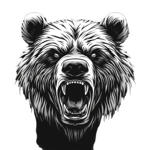 Angry Bear Head V6 Vinyl Car Decal Sticker – Waterproof & UV-Resistant 8"