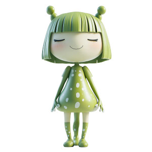 Cute Green Monster V3 Vinyl Car Decal Sticker – Waterproof & UV-Resistant 8"