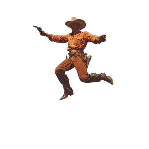 Floating Cowboy Vinyl Car Decal Sticker – Waterproof & UV-Resistant 8"
