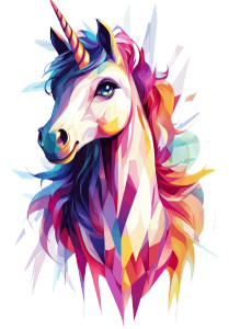Anime Unicorn Mosaic Vinyl Car Decal Sticker – Waterproof & UV-Resistant 8"