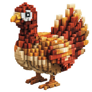 Minecraft Turkey Vinyl Car Decal Sticker – Waterproof & UV-Resistant 8"