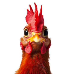 Cute Red Hen Vinyl Car Decal Sticker – Waterproof & UV-Resistant 8"