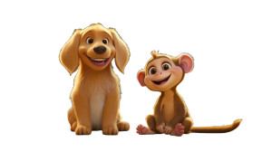 Happy Dog And Monkey V2 Vinyl Car Decal Sticker – Waterproof & UV-Resistant 8" Happy Dog And Monkey V2 Vinyl Car Decal Sticker – Waterproof & UV-Resistant 8"