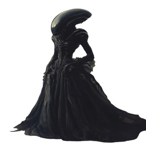 Alien Xenomorph Dress Vinyl Car Decal Sticker – Waterproof & UV-Resistant 8"