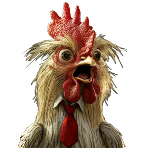 Panicking Senior Rooster Vinyl Car Decal Sticker – Waterproof & UV-Resistant 8"