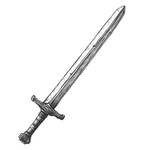 Iron Sword Sketch Vinyl Car Decal Sticker – Waterproof & UV-Resistant 8"