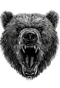 Angry Bear Drawing V3 Vinyl Car Decal Sticker – Waterproof & UV-Resistant 8"